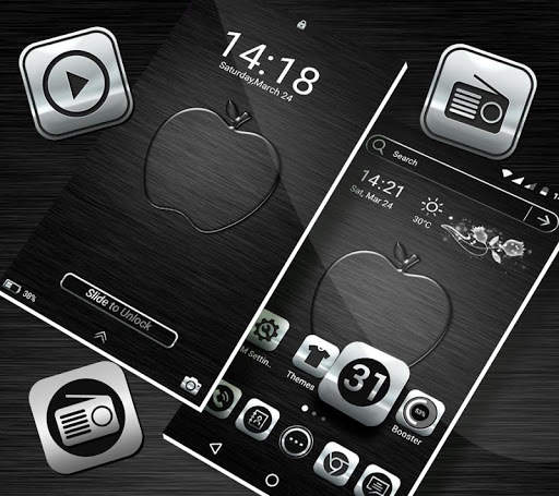 Crystal Silver Launcher Theme скриншот 6