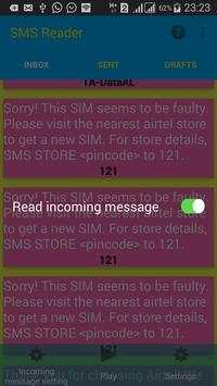 Incoming SMS Reader 2 تصوير الشاشة