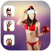 Bikini body swimming photo montage-sexy princess icon