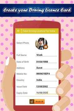Driving License Maker Prank screenshot 3