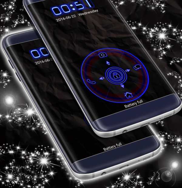 Blue Neon Lockscreen Theme 2 تصوير الشاشة