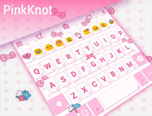 Pink Knot Emoji Keyboard Theme स्क्रीनशॉट 7
