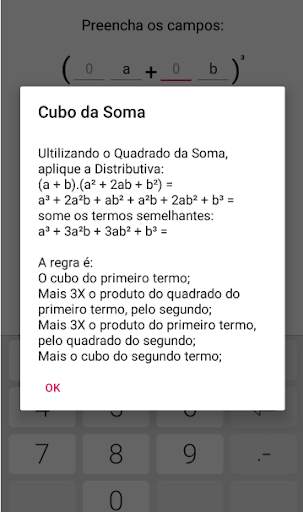 Produtos notáveis basic screenshot 6