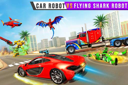 Police Shark Robot Car Game screenshot 2