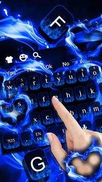 Blue Flame Love Heart Keyboard screenshot 2