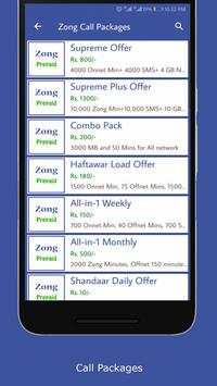 All Packages for Zong 2018 screenshot 2