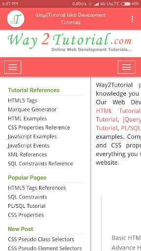 HTML, CSS, JS, jQuery, XML, SQL, PLSQL Tutorials скриншот 3