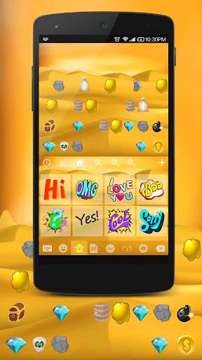 Emoji Keyboard - Gold Mine स्क्रीनशॉट 3