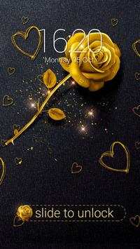 AppLock Theme Golden Rose screenshot 3