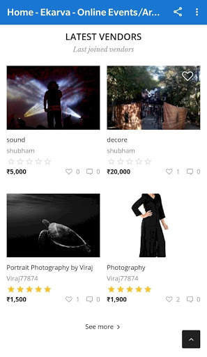 Ekarva - Online Events/ Artists Booking screenshot 2