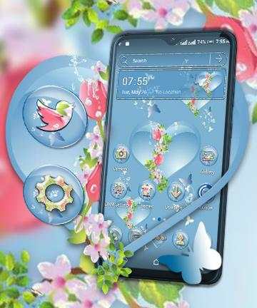 Aqua Heart Launcher Theme screenshot 1
