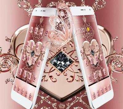 Rose Gold Love Hearts Butterfly Theme screenshot 6