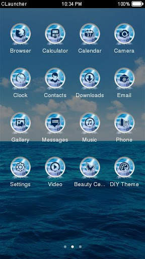Blue Water Theme C Launcher screenshot 2