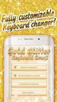 Gold Glitter Keyboard Emoji screenshot 2