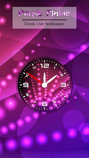 Purple Flame Clock Live Wallpaper screenshot 5