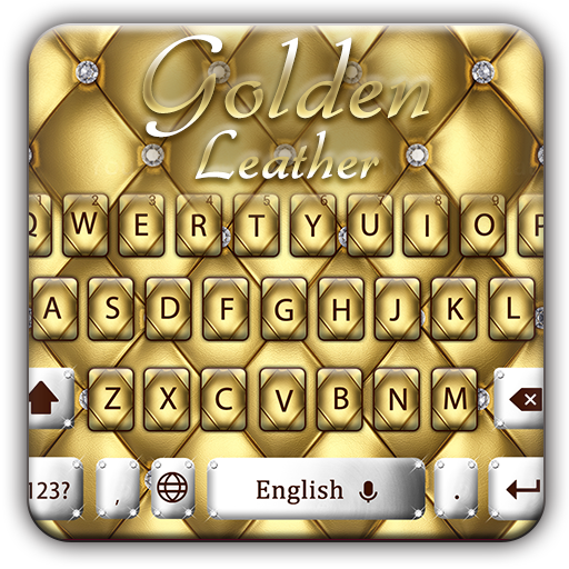 Shiny Diamond Gold Leather Keyboard Theme icon