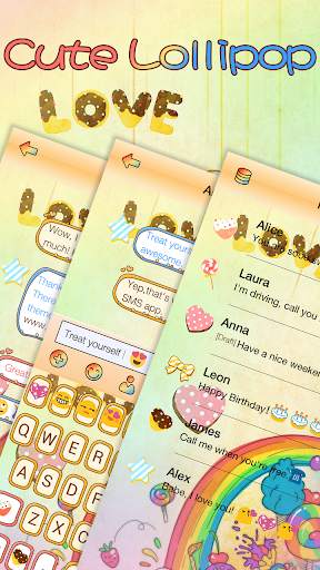 Emoji Keyboard - Cute Lollipop screenshot 6