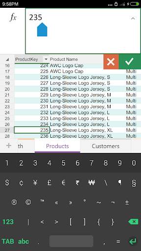 Keyboard for Excel скриншот 5