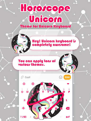 Horoscope Unicorn Emoji Keyboard Theme screenshot 1