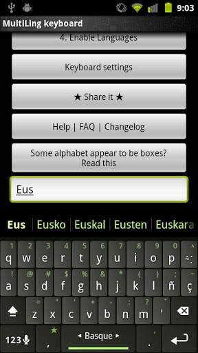 Basque Keyboard Plugin स्क्रीनशॉट 1