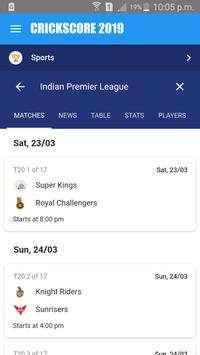 CRICKSCORE 2019 | LIVE SCORE, MATCH SCHEDULE, NEWS screenshot 1