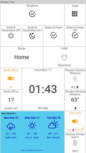 ActionTiles SmartThings custom web dashboard maker स्क्रीनशॉट 1