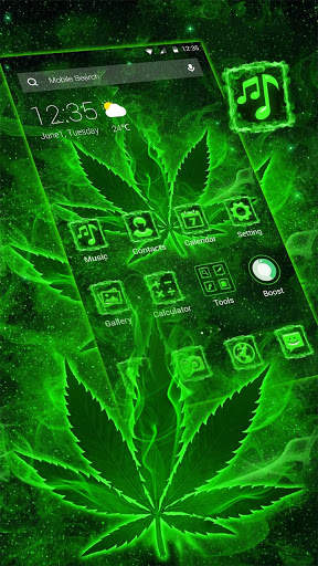 Neon Green Weed APUS Launcher Theme screenshot 4