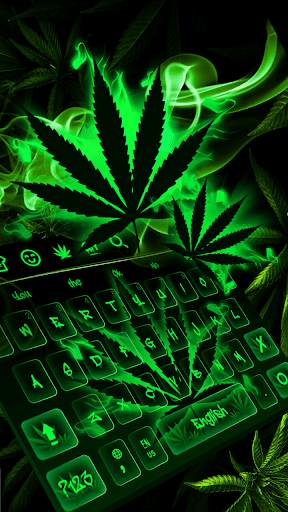 Neon Weed Rasta Keyboard Theme screenshot 2