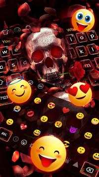 Red Rose Skull Keyboard Theme 3 تصوير الشاشة