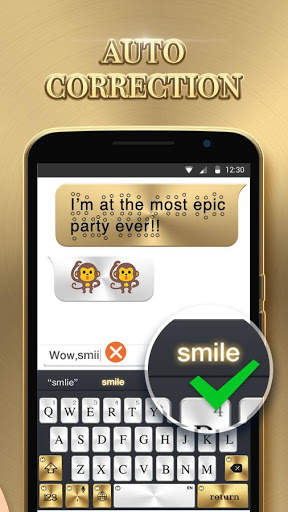 Luxury Gold Diamond Keyboard Theme screenshot 5