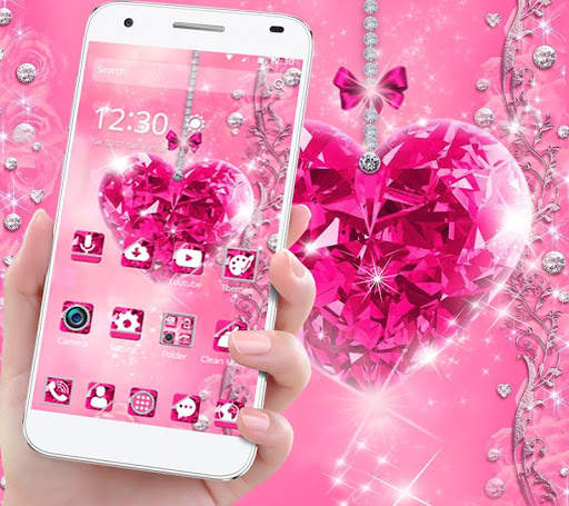 Tema Pink Heart Diamond screenshot 1