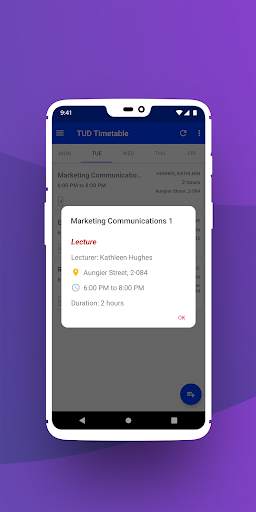 TUD Timetable (DIT) 2 تصوير الشاشة