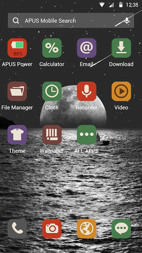 Black Moonlight APUS Launcher theme screenshot 2