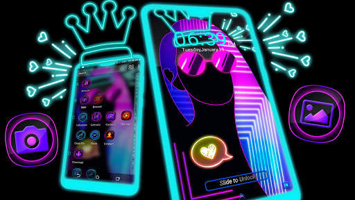 Dark Girly Launcher Theme screenshot 3
