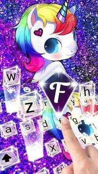 Glitter Unicorn Keyboard Theme screenshot 1