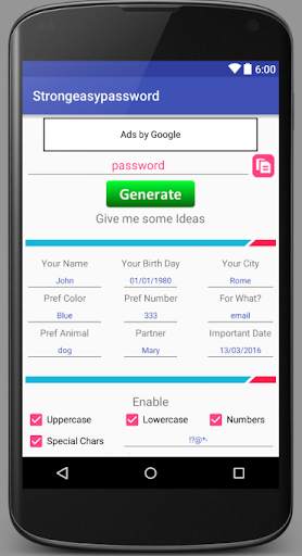 Strong Easy Password Generator screenshot 1