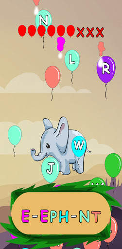 Balloon Pop : Kids Word Game (Animals Version) screenshot 3