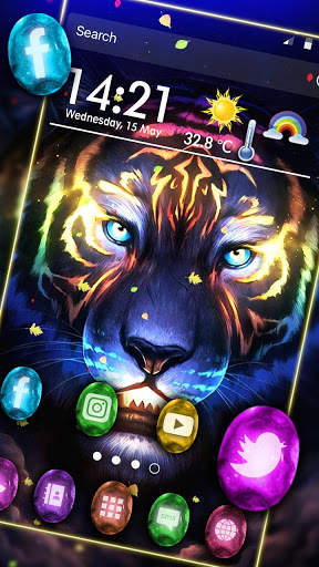 Neon, Colorful, Tiger Themes & Wallpapers screenshot 2