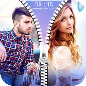 Couple Photo Zipper Lock Screen icon