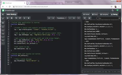 DroidScript - JavaScript IDE screenshot 5