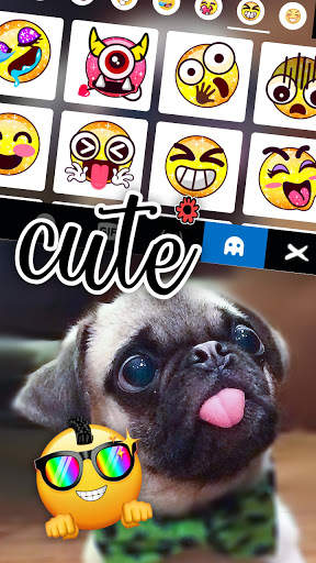 Latar Belakang Keyboard Cute Tongue Pug screenshot 3