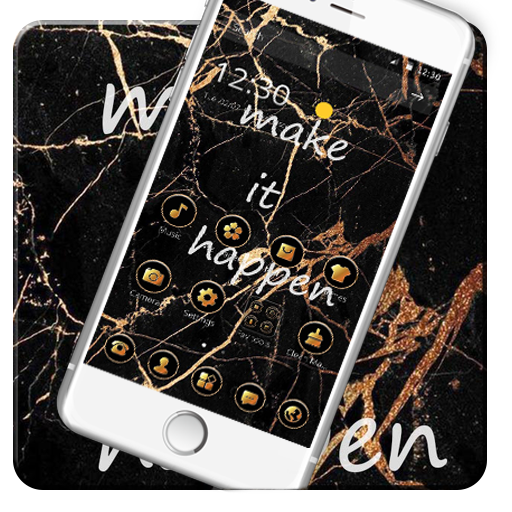 Black Golden Marble Pattern Theme icon