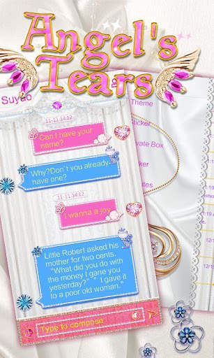 GO SMS PRO ANGEL TEARS THEME 1 تصوير الشاشة