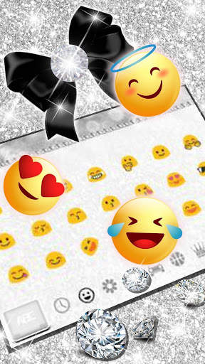 Silver Glitter Bowknot Keyboard Theme screenshot 3
