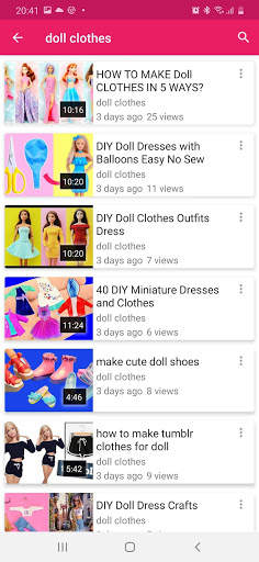 videos on how to make doll clothes screenshot 1