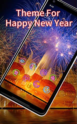 Happy New Year Theme With Firework Wallpaper screenshot 4