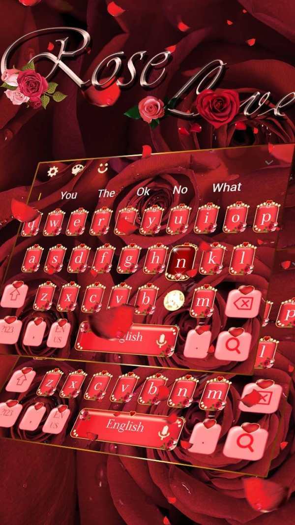 Red Rose Diamond Keyboard Theme screenshot 3
