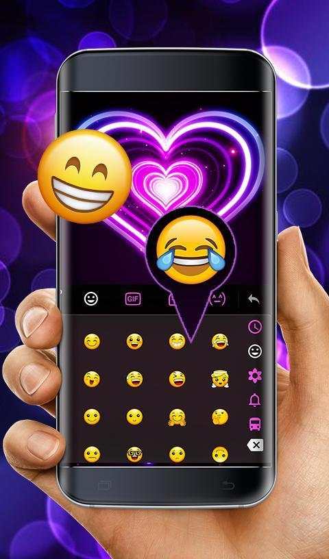 Sparkling Purple Heart Keyboard Theme screenshot 3