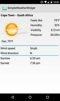 Simple Weather Widget screenshot 6