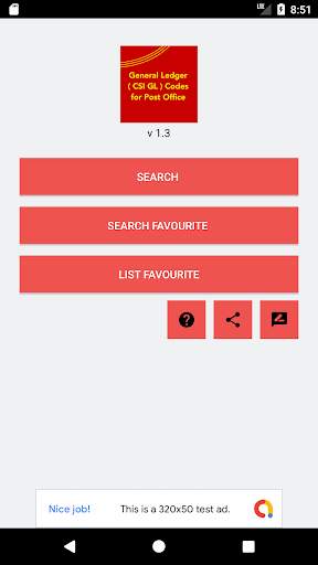 General Ledger ( CSI GL ) Codes for Post Office screenshot 1